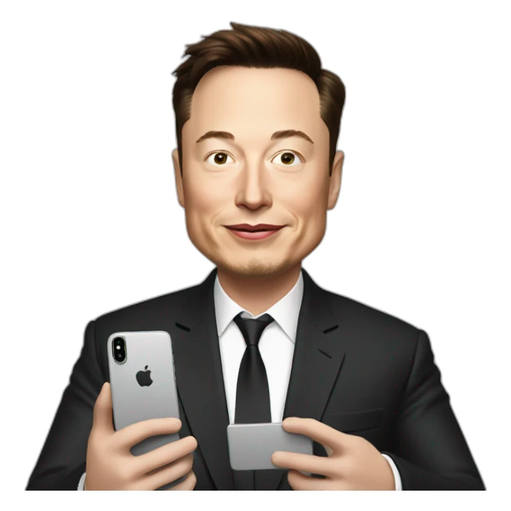 Elon musk with iPhone sticker