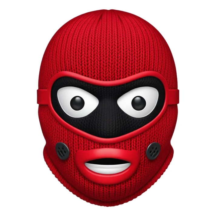 red and black ski mask sticker