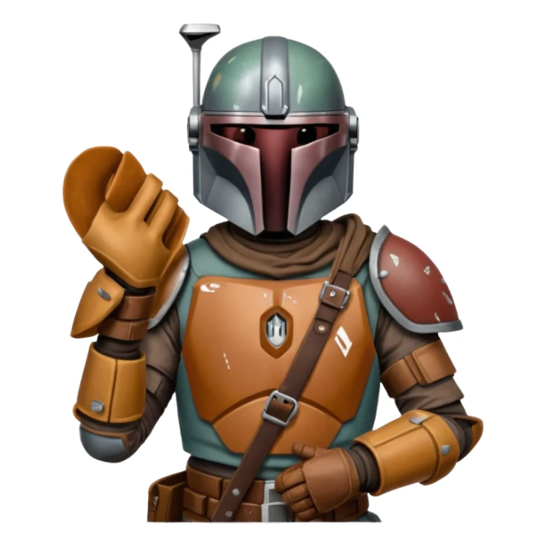 Mandalorian with a catchers mitt sticker