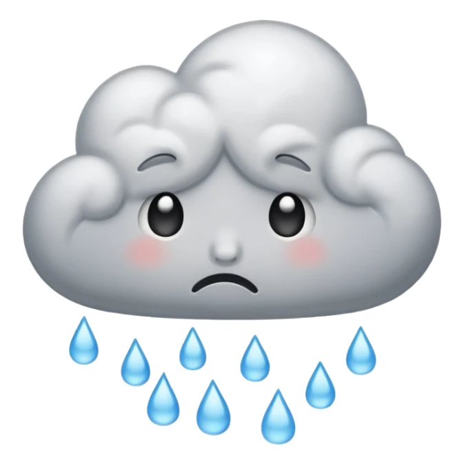 A sad cloud emoji sticker