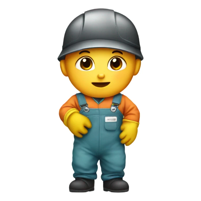 Baby wearing work gloves sticker