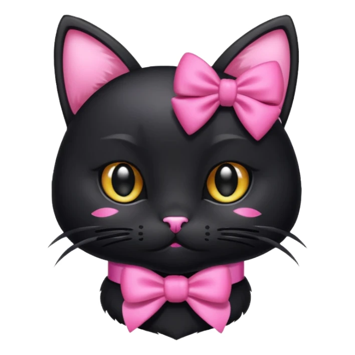 Black cat with pink bow sticker