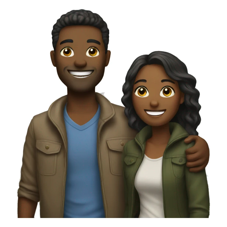 happy couple outdoors  sticker