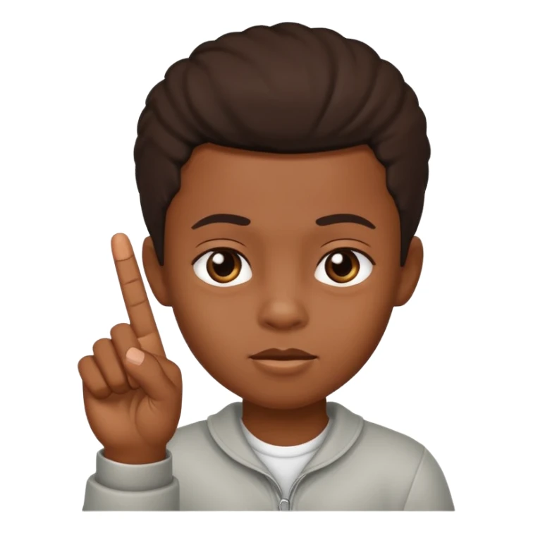 Black kid with middle finger sticker