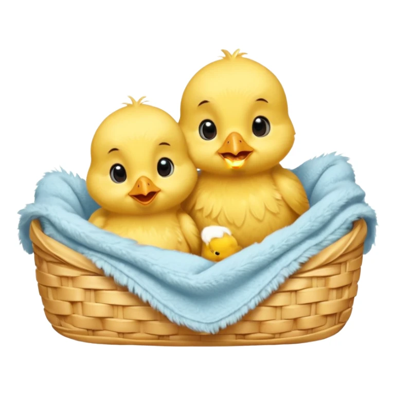 Two baby chicks cuddling in bed sticker