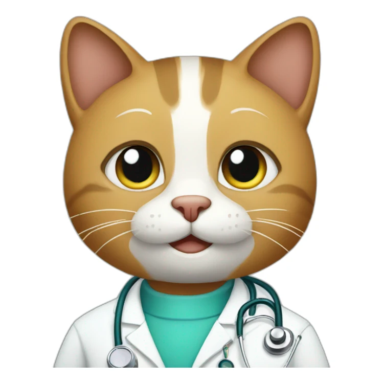 Cat doctor looks happy  sticker