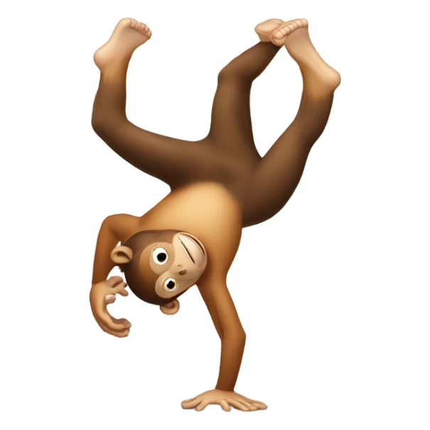 Upside down monkey doing a handstand sticker