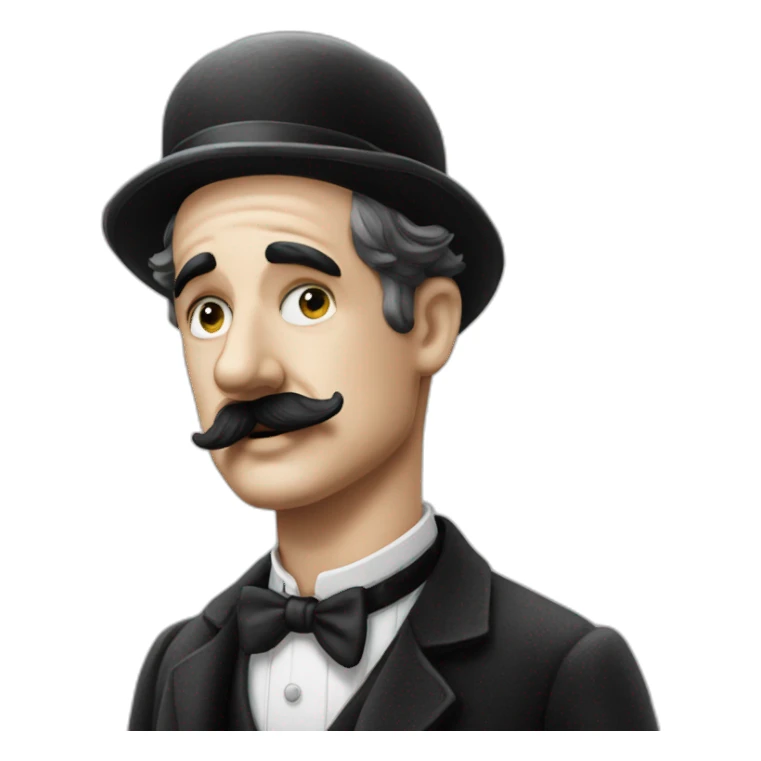 Charlie Chaplin toothbrush moustache sticker