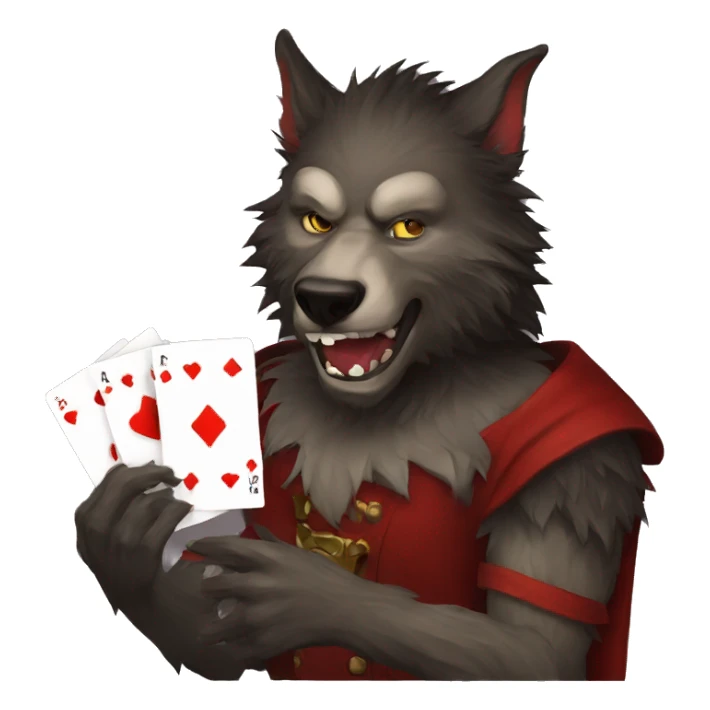 werewolf playing cards sticker
