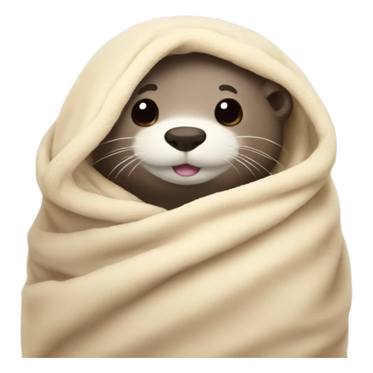 Otter cozy in blanket sticker