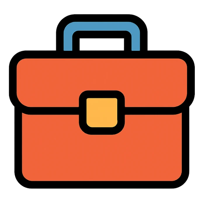 colored briefcase icon sticker