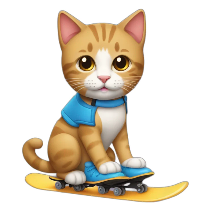 gato con patineta sticker