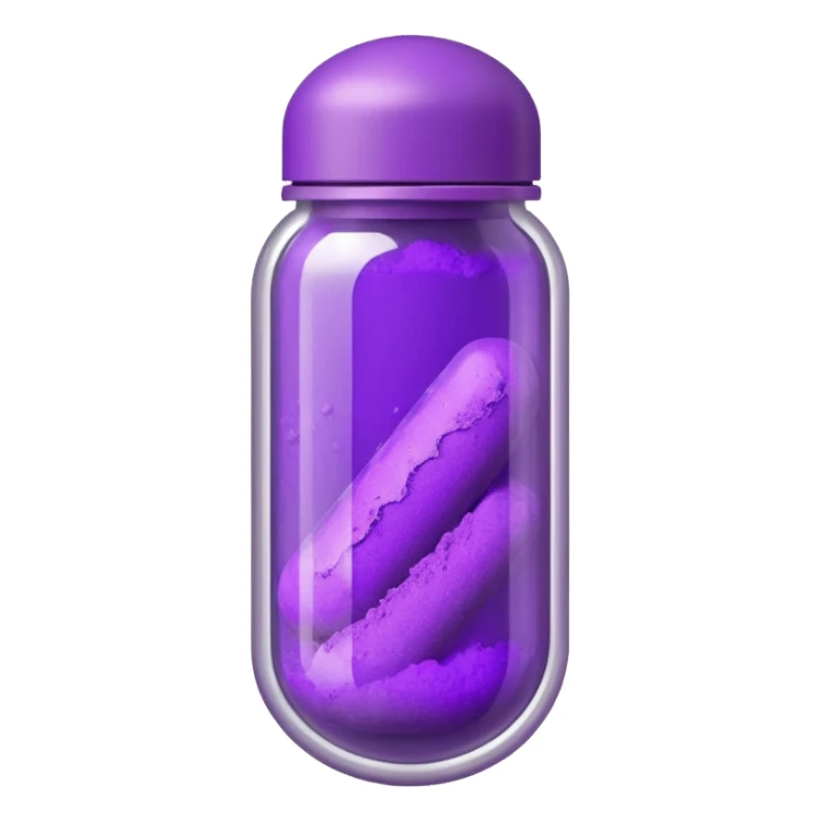clear capsule filled with purple powder sticker