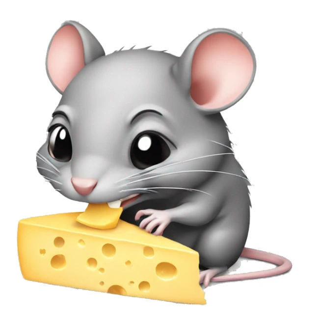 Rat eating cheese sticker