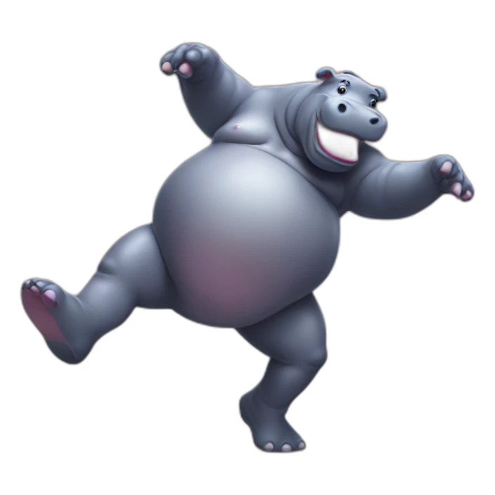 Dancing hippo in a seductive manner sticker