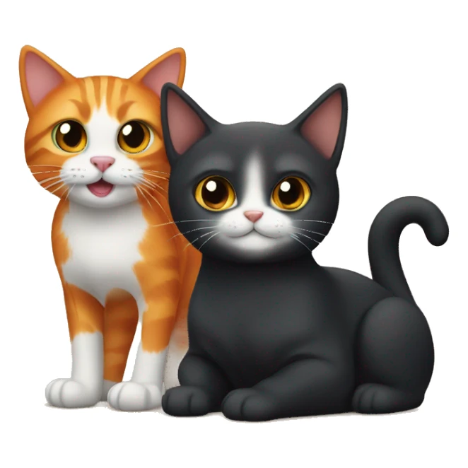 Orange cat and black cat sticker