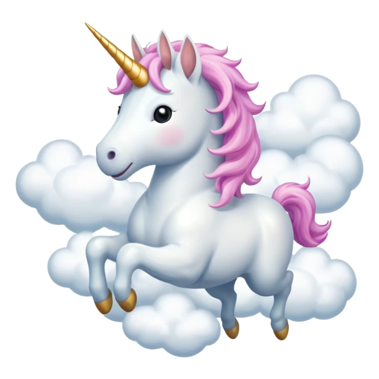 A unicorn flying through clouds, smiling dreamily sticker