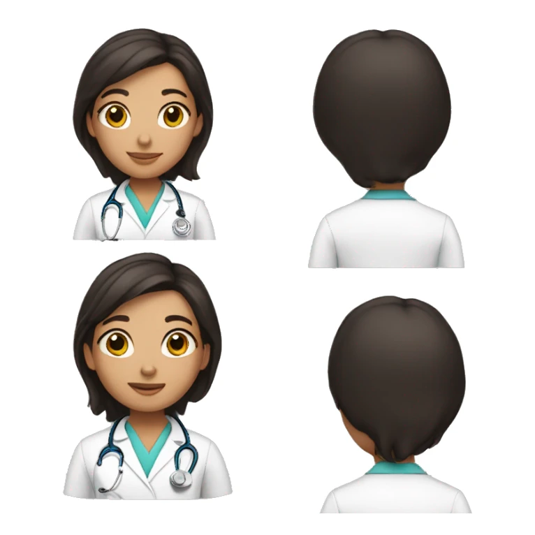 Cute brunette doctor sticker