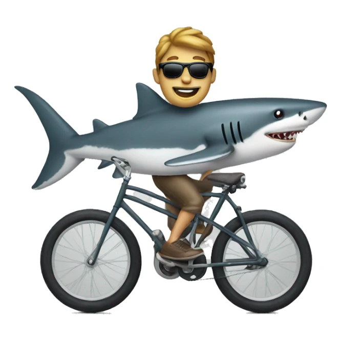 bike riding shark  sticker