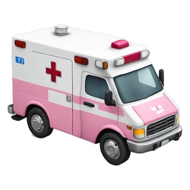 Realistic pink ambulance  sticker