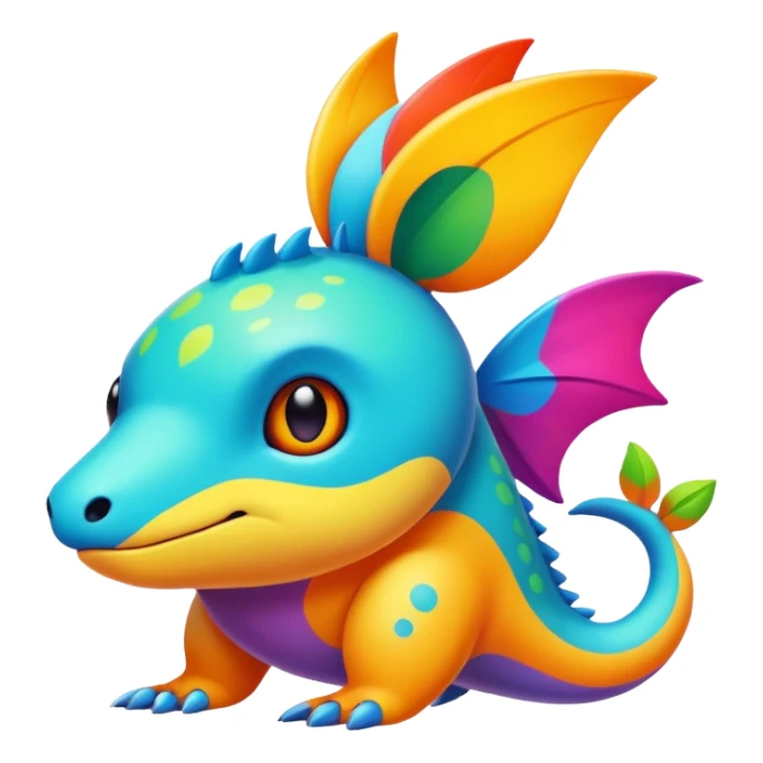 colorful vibrant Fakémon-creature with random markings sticker