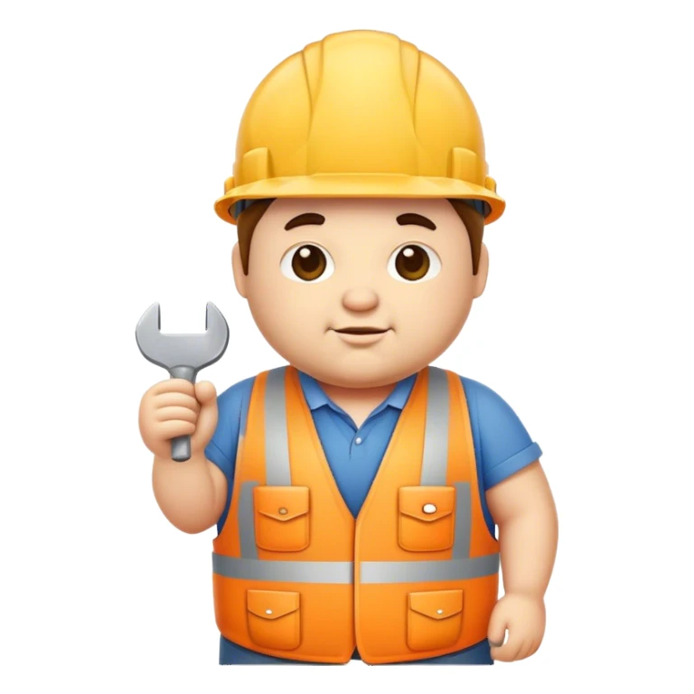 Chubby construction worker  sticker