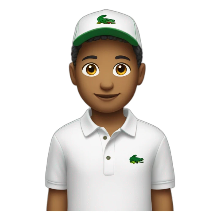 Kid with lacoste polo sticker