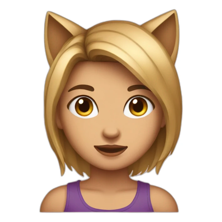 Joven mujer con rasgos de gatito sticker