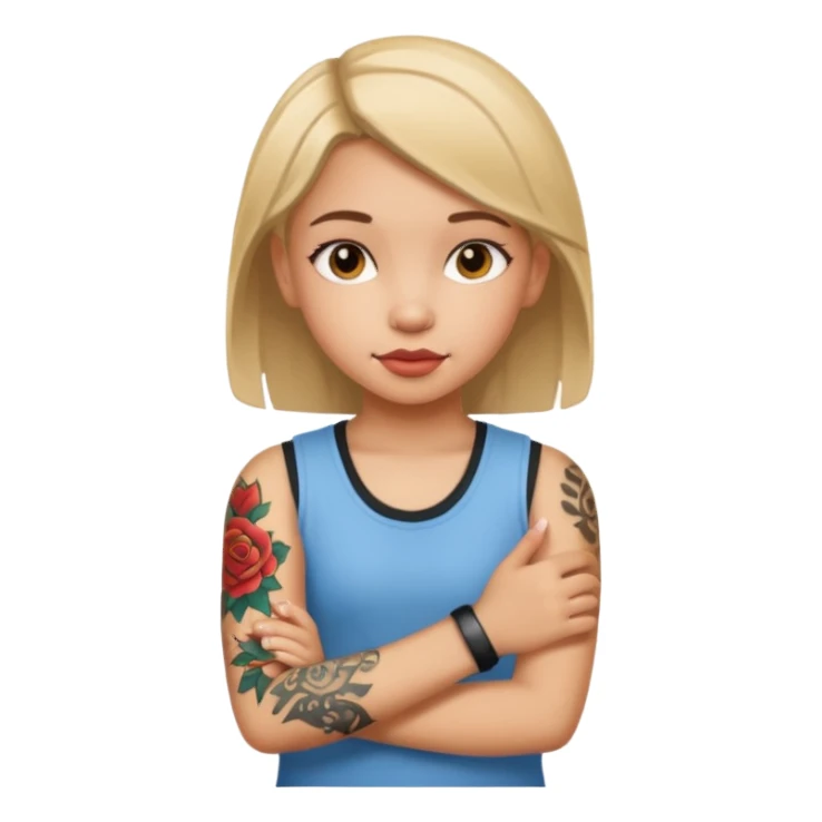 girl kid with tattoo sticker