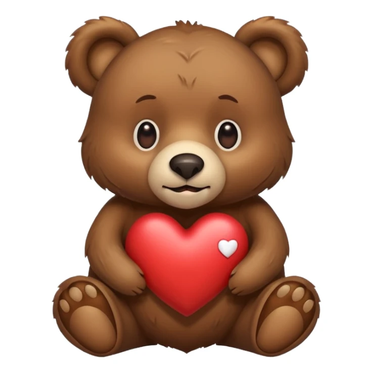 Bear with a heart sticker