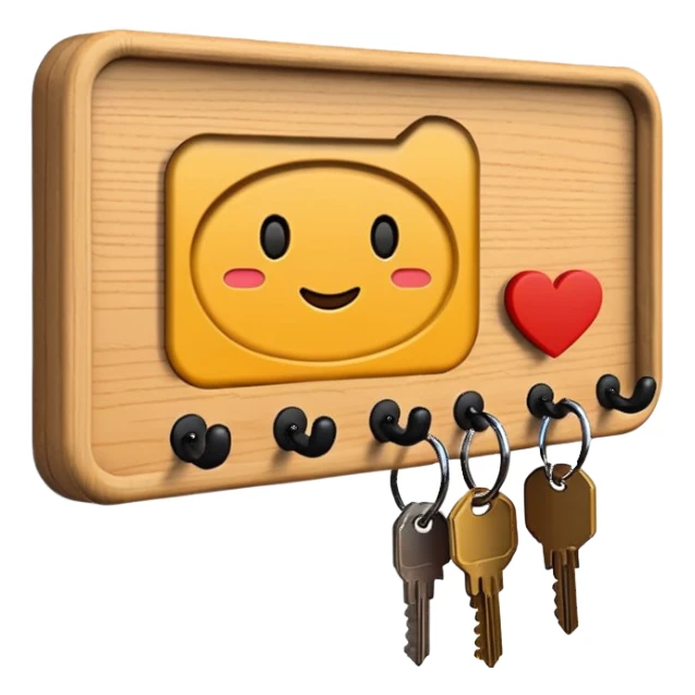 Plain wooden Wall Key holder sticker