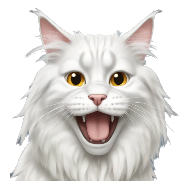 White Maine Coon crying sticker