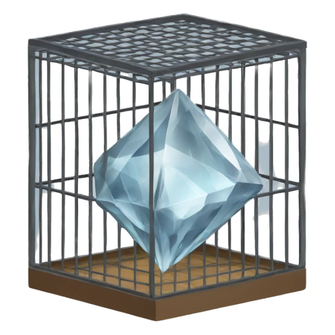 Diamond inside a cage sticker