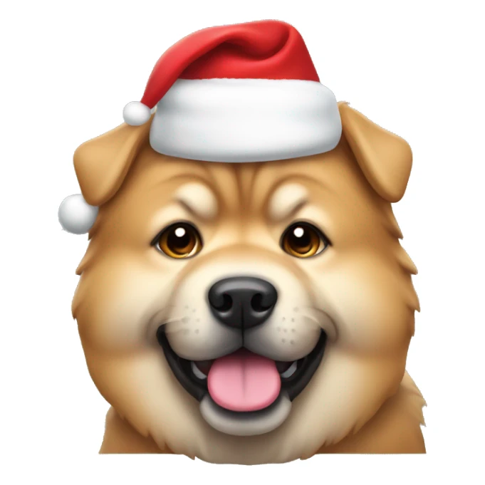 chow dog with santa hat sticker