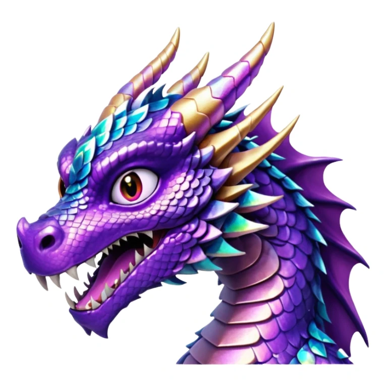 glitter purple dragon sticker