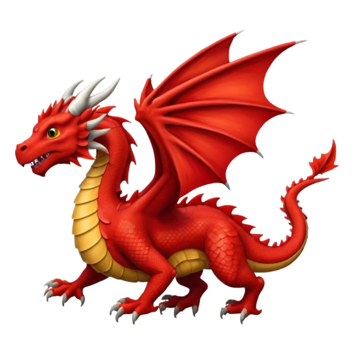 A red Welsh dragon flying  sticker