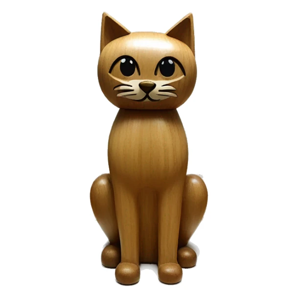 Mid century modern style wooden cat statue sticker