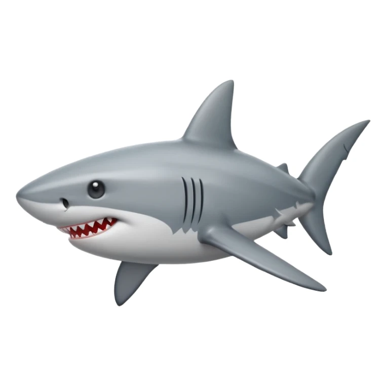 shark, apple emoji style sticker