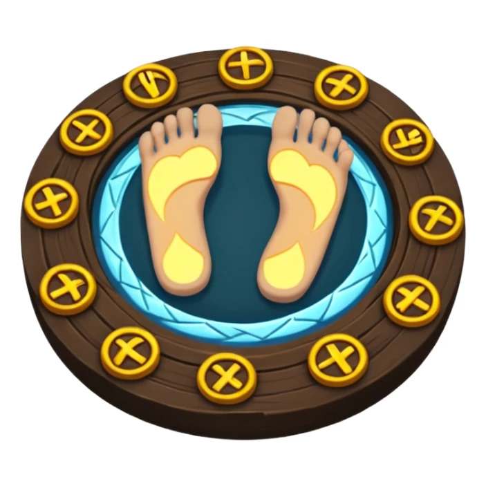 rune circle lighting under character feet realization sticker
