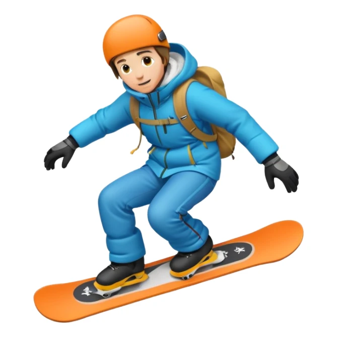 snowboarder going down a snowy hill sticker