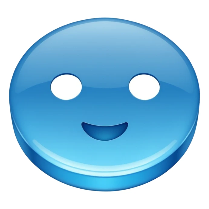 blue tablet pill sticker