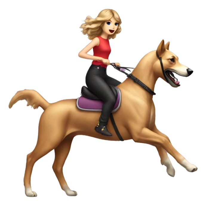 Taylor swift riding dog sticker