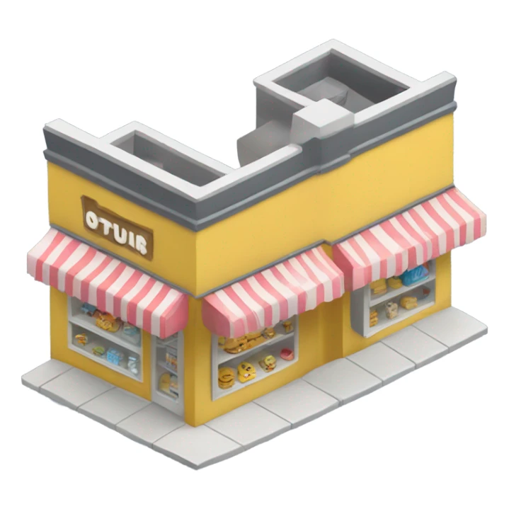 isometric row of shops sticker