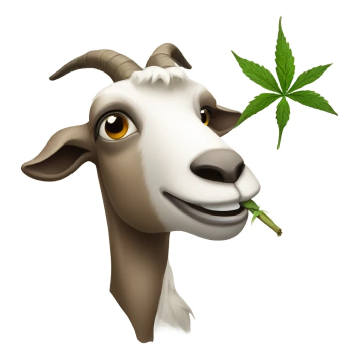 Goat smoking a weed blunt  sticker