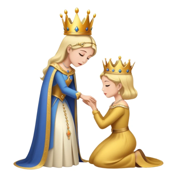 Person bowing to a queen sticker
