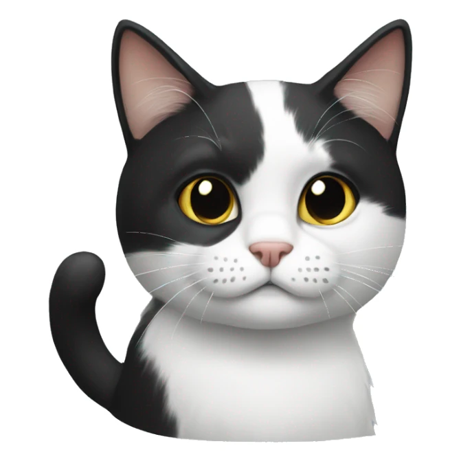 white and black cat sticker