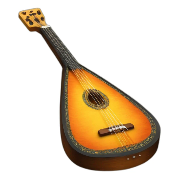 russian Folk Instrument triangle shape Balalaika 3 string sticker