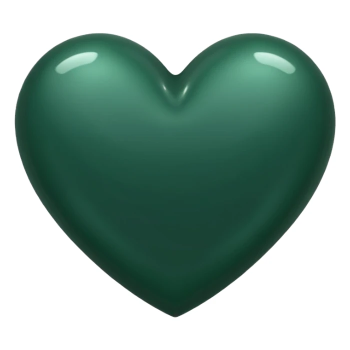 koyu yeşil kalp sticker