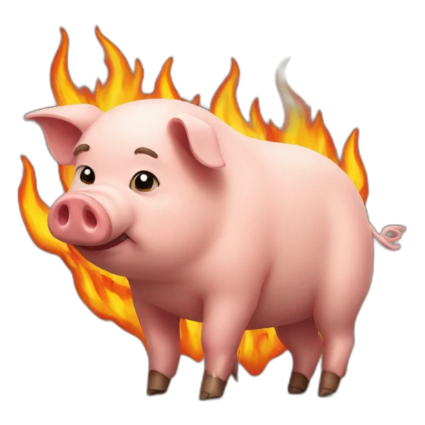 Pig-in-fire sticker