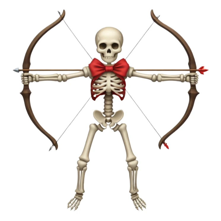 create a dnd style skeleton_archer.png with a bow using 48x48 pixels size sticker